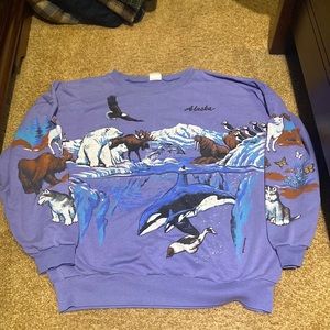 Vintage all over print Alaska Crewneck